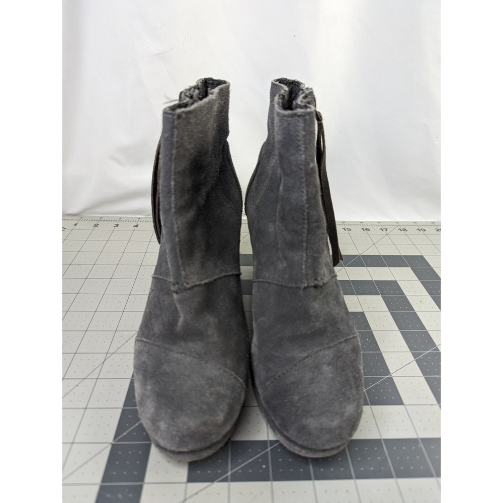 Toms Suede Womens Boots Gray‎ Size 7 Wedge